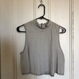 UO button back mock neck tank